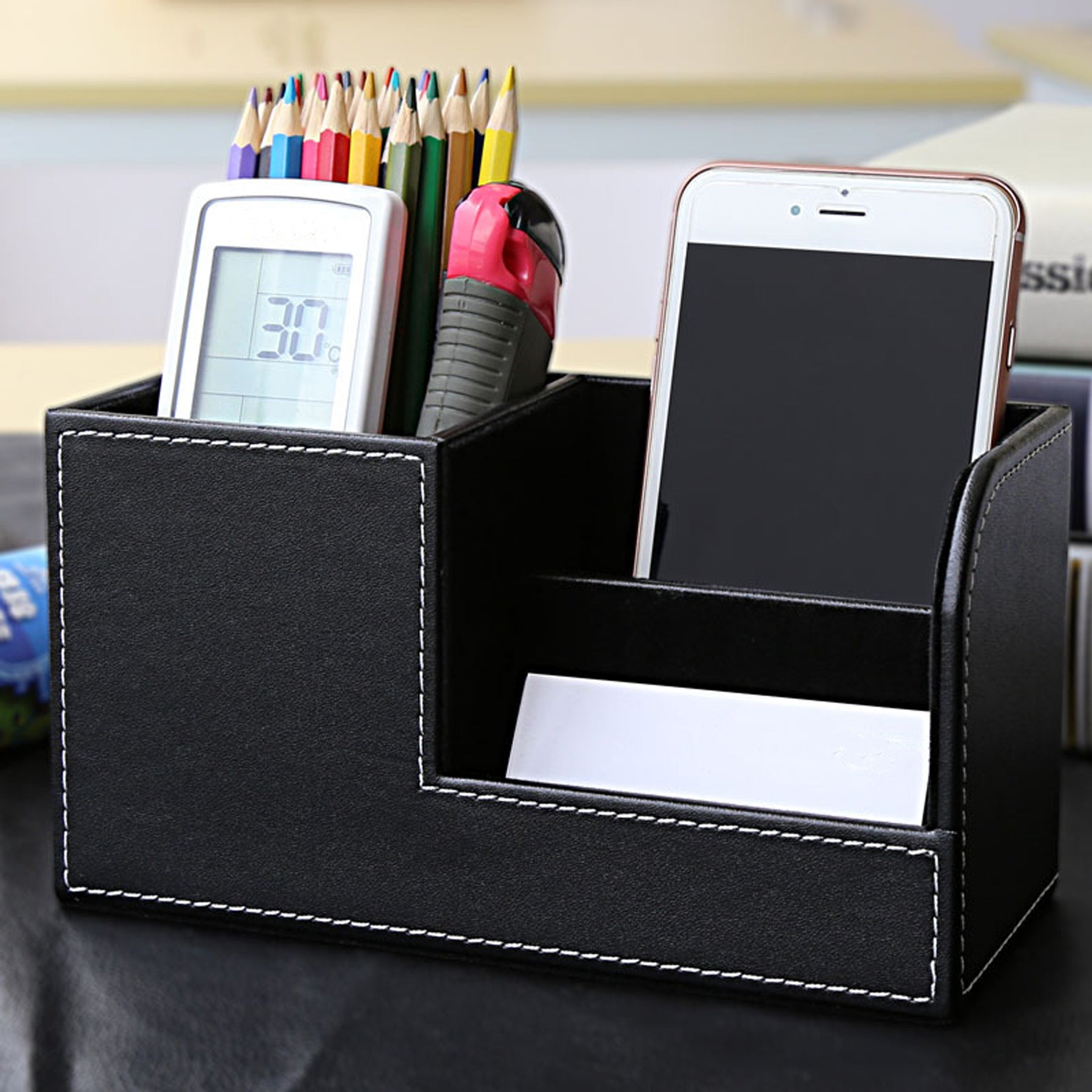 Multifunctional Leather Office Storage Box