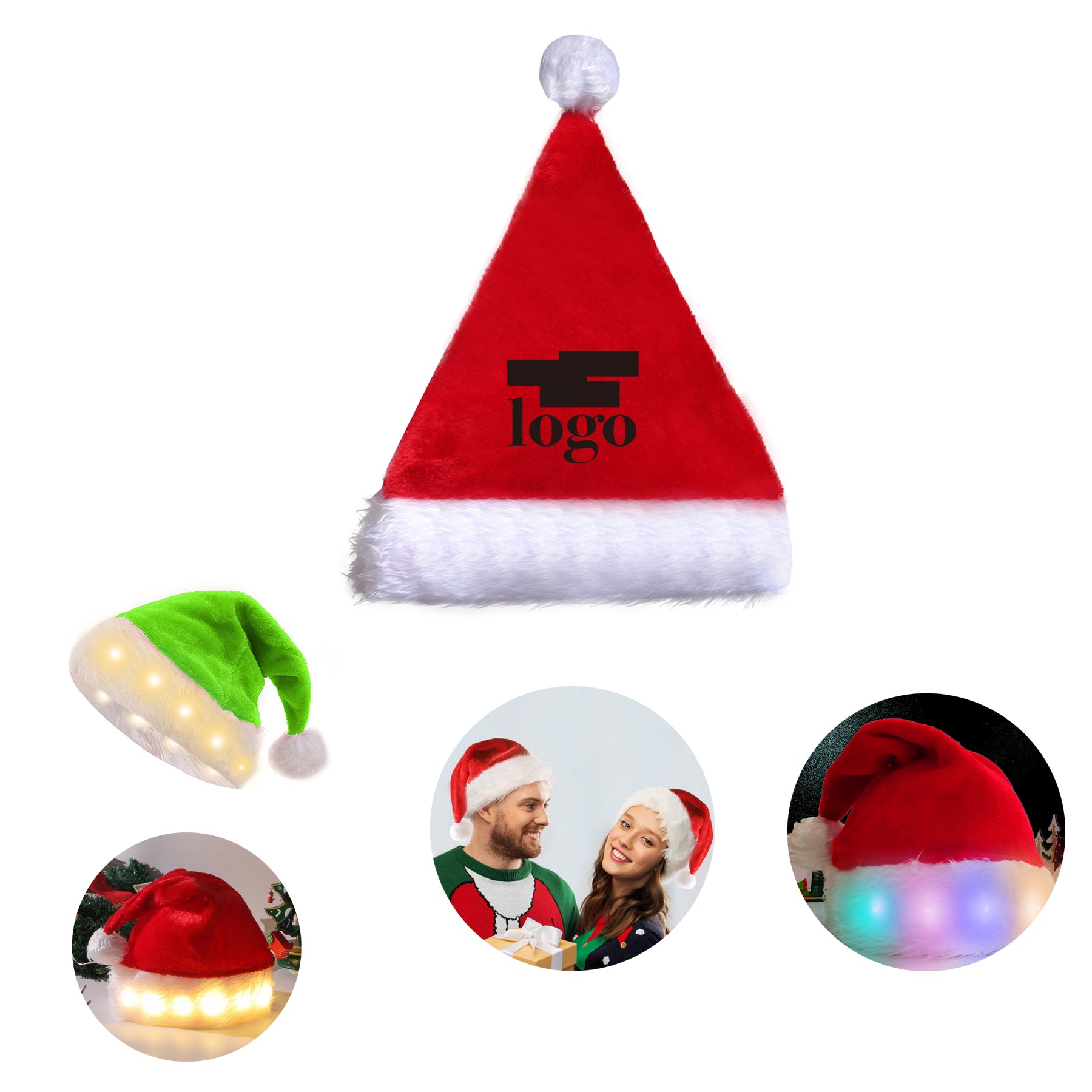 Led Glowing Plush Christmas Hat