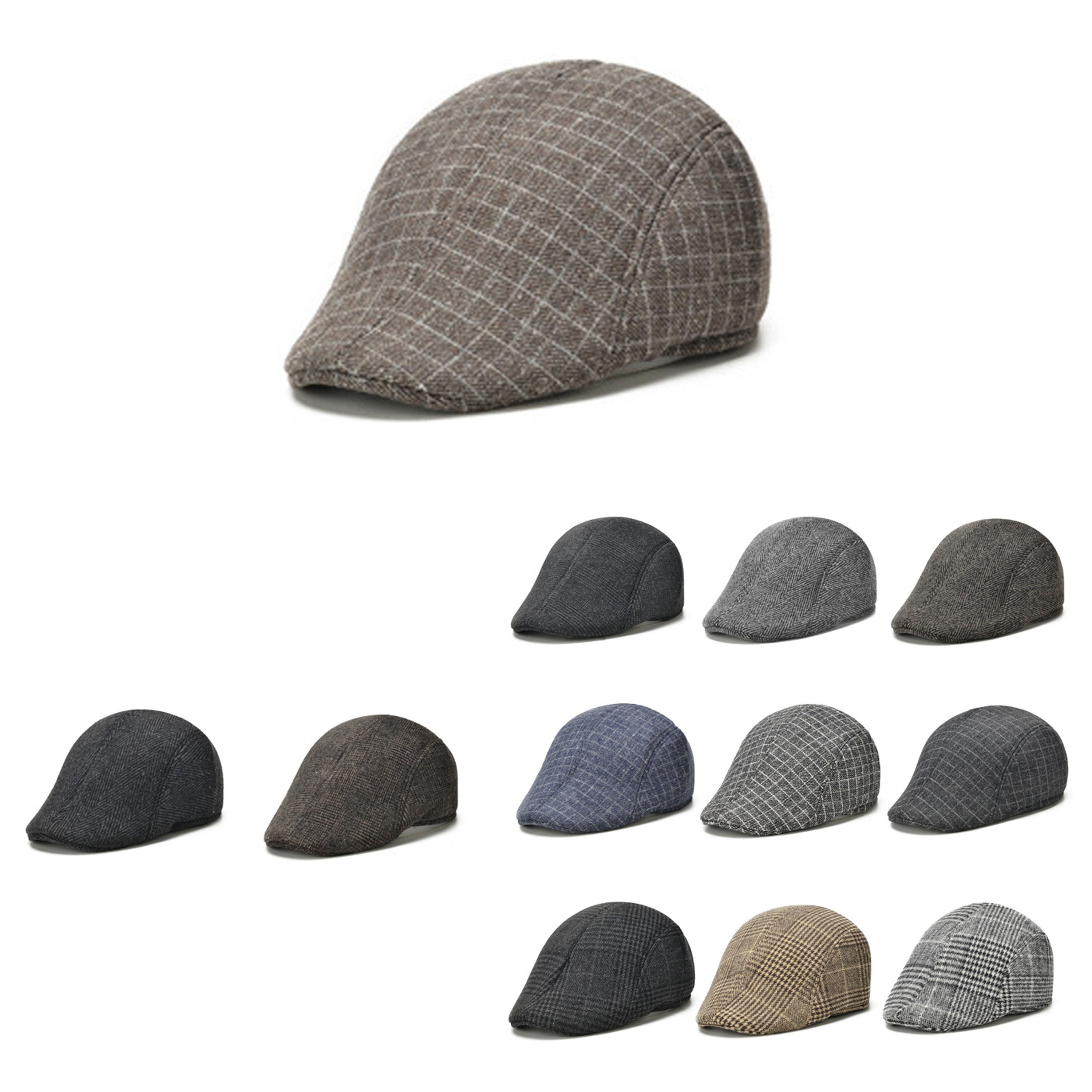 Adult Men'S Tweed Plaid Beret