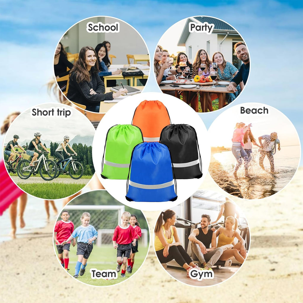 Reflective Drawstring Backpack Bags