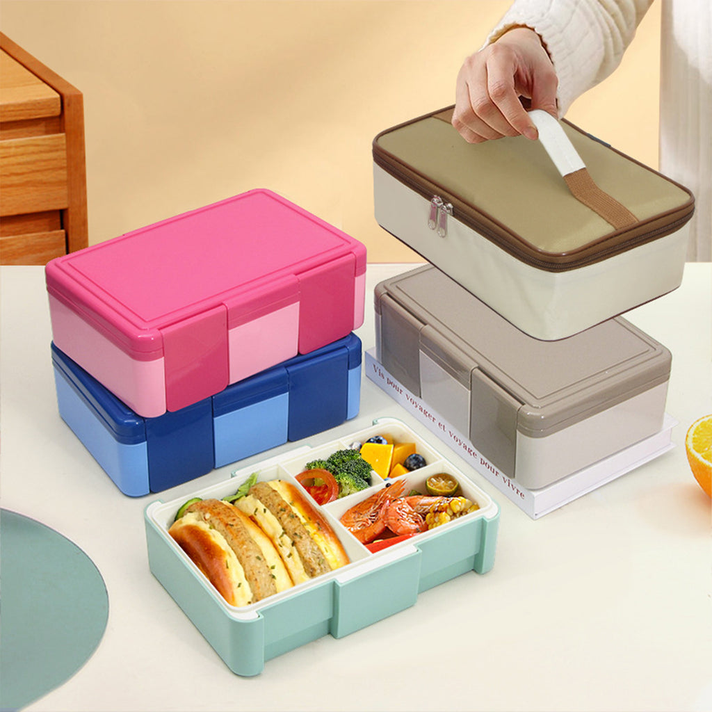 4-compartment Lunch Box With Sauce Box