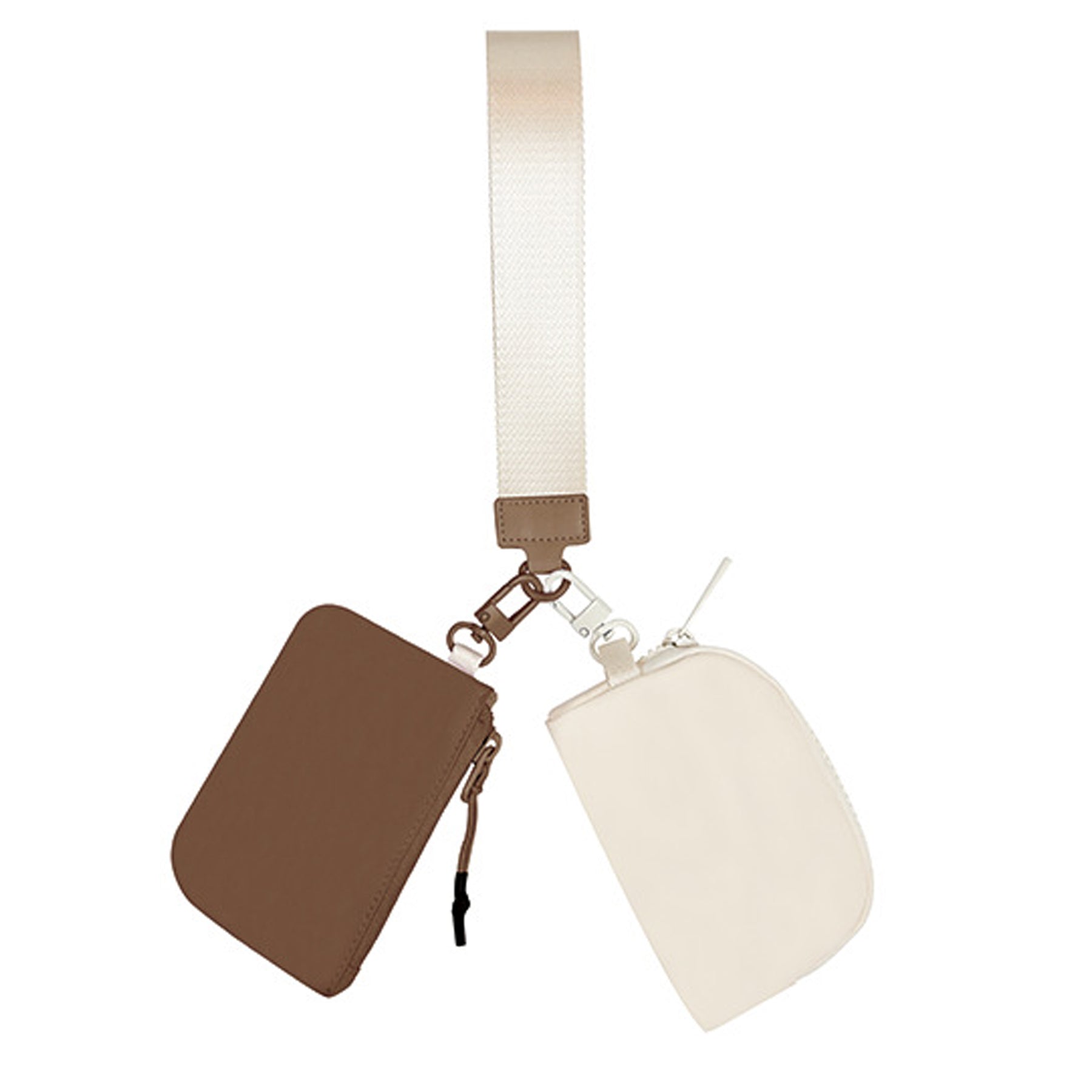 Mini Dual Pouch Wristlet Keychain Wallet