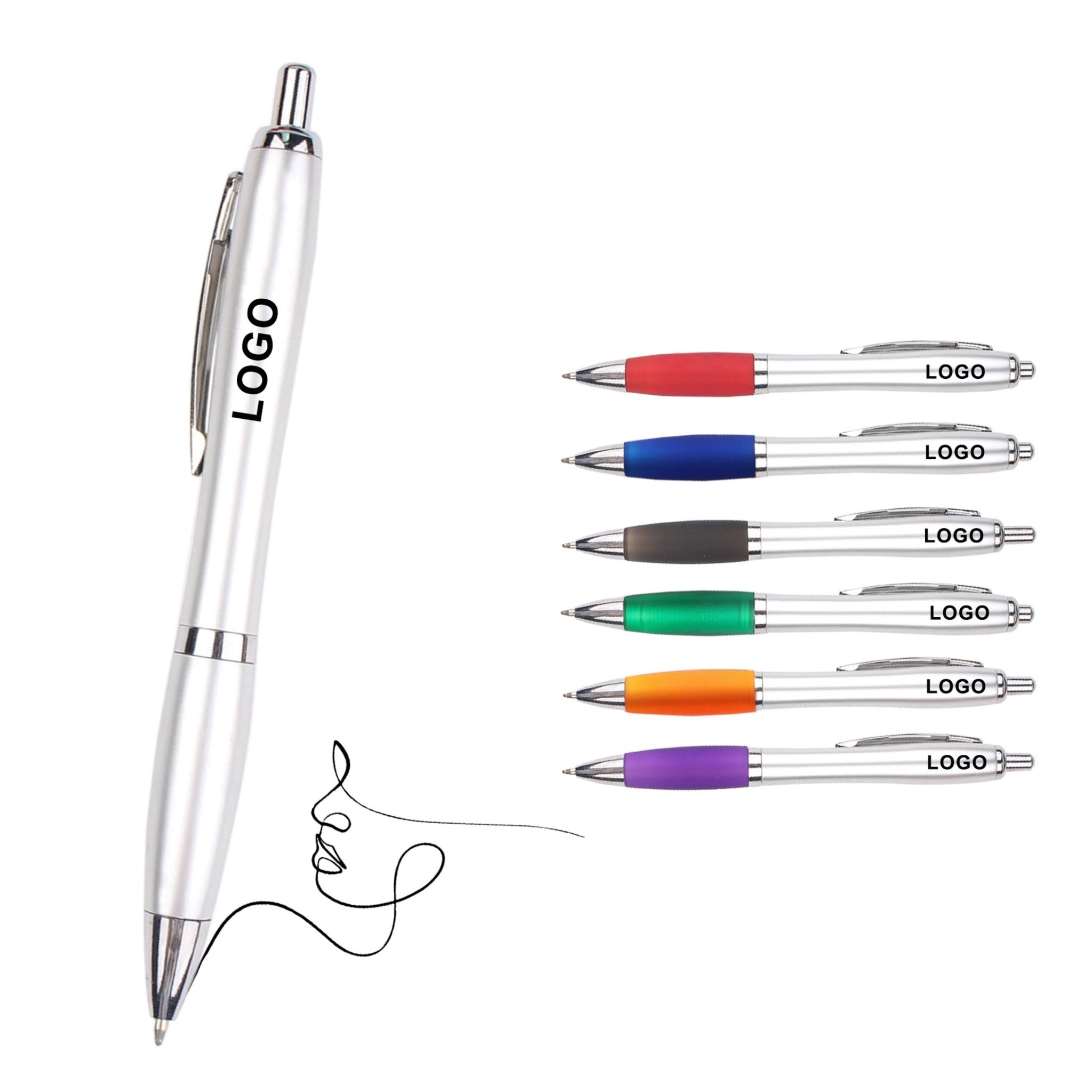 Retractable Black Ink Ballpoint Pen