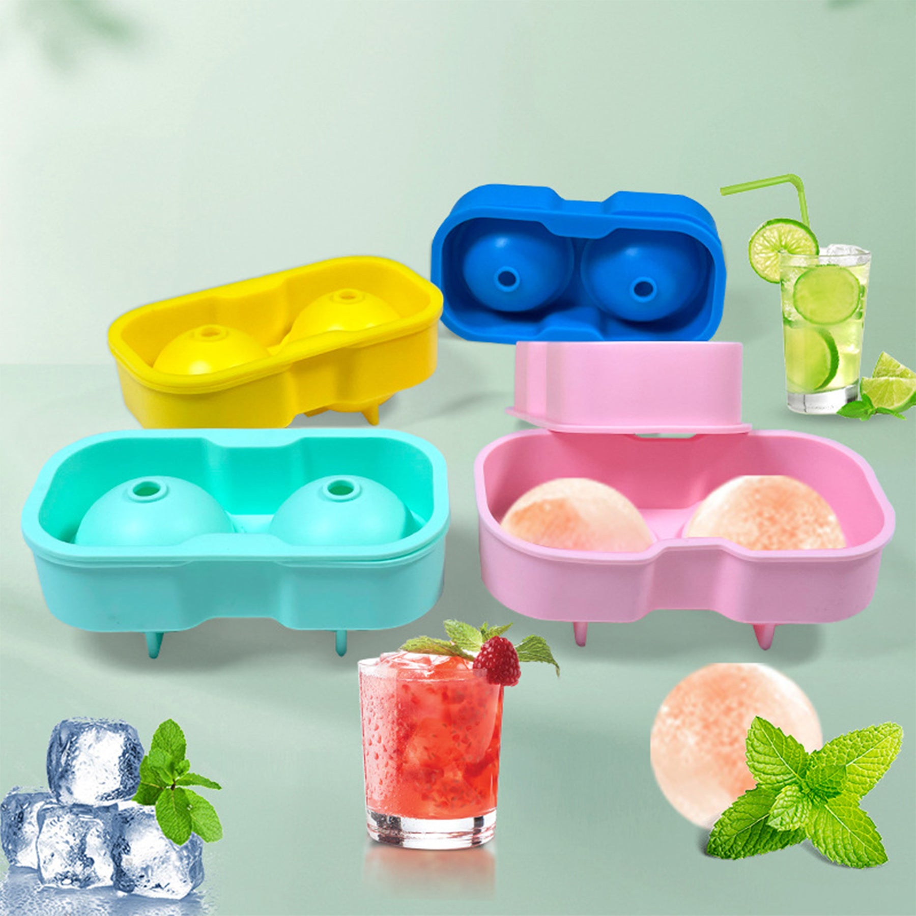Silicone Ice Sphere Tray Ice Cube Mold