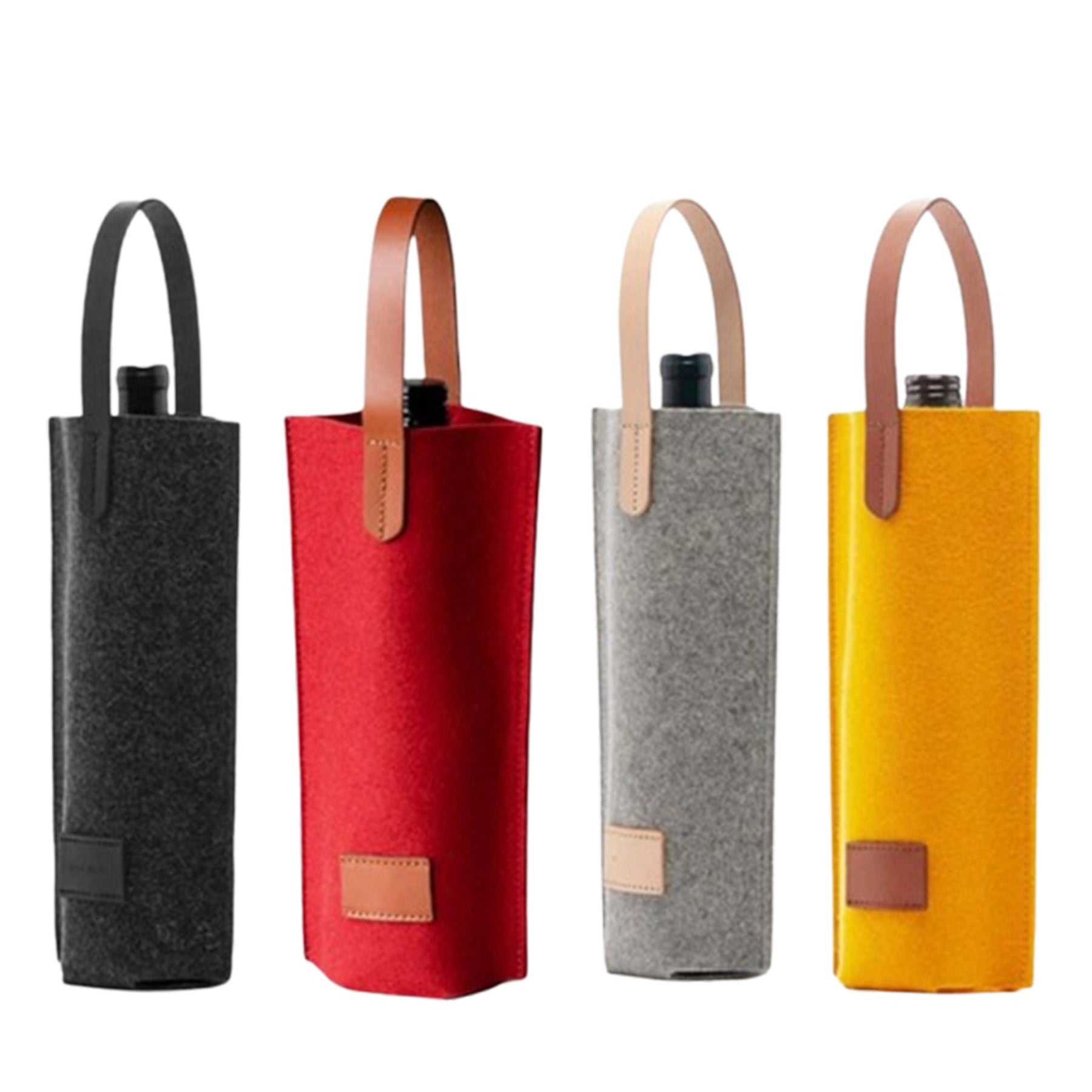 Single Felt Bottle Wine Tote Bag
