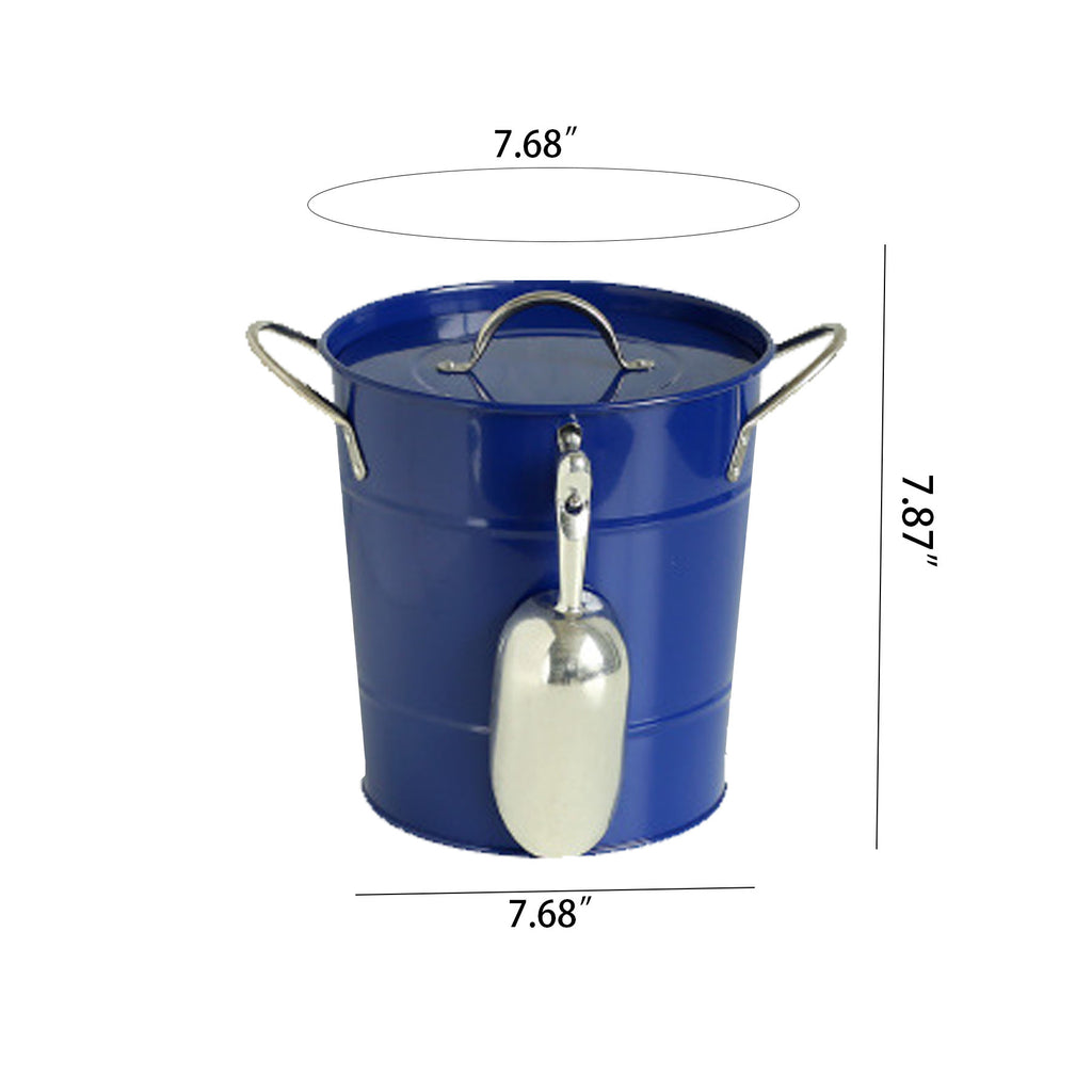 Tinplate Ice Bucket With Scoop And Lid