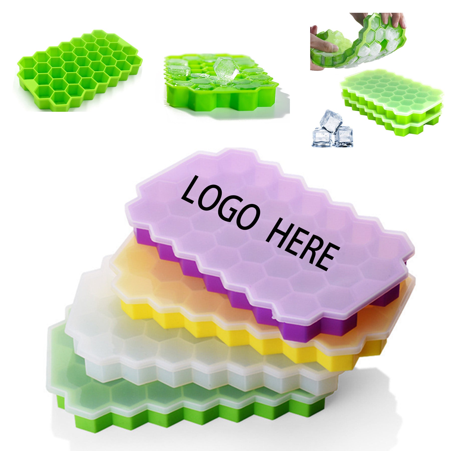 37-Cavity Honeycomb Silicone Ice Tray