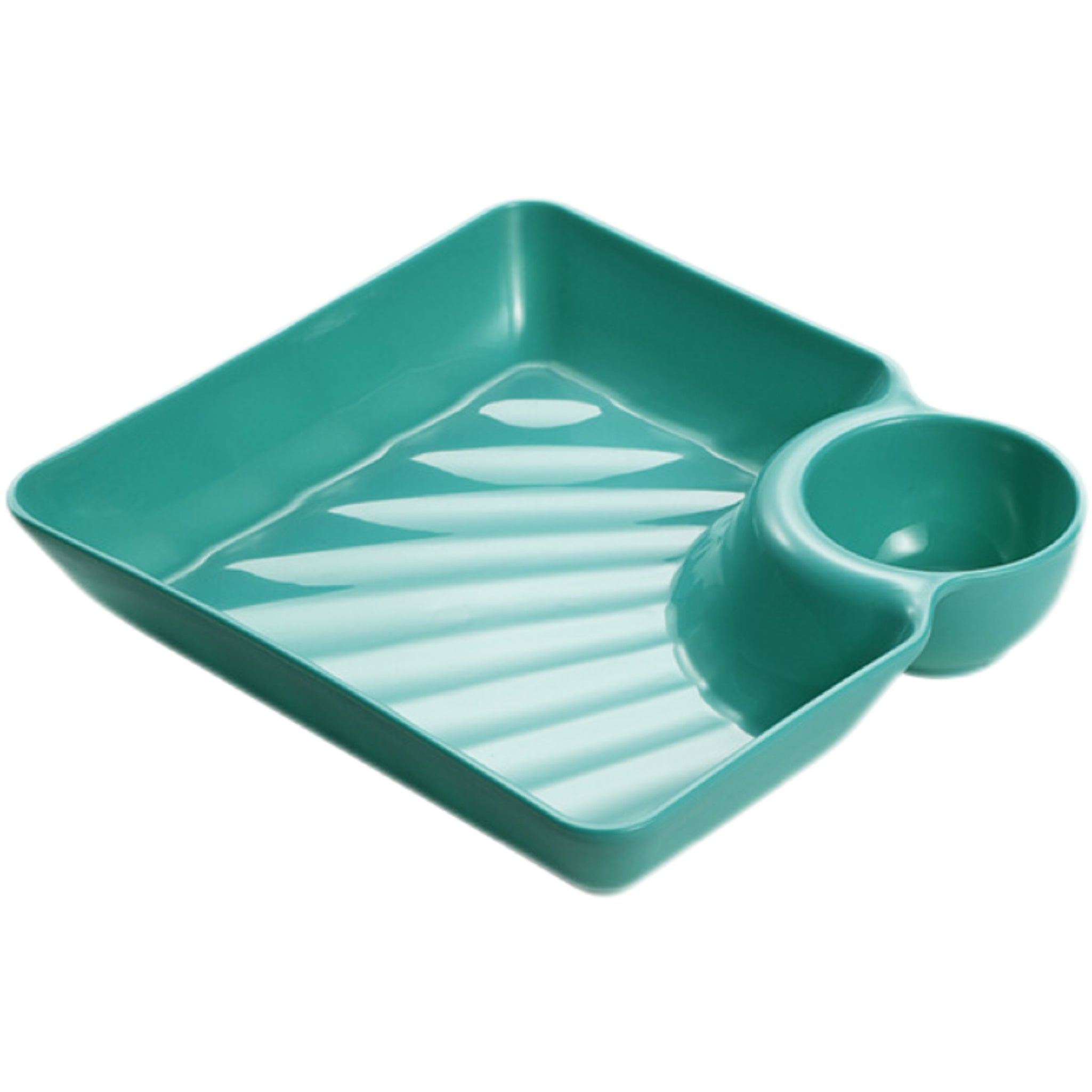 Plastic Snack Tray With Built-In Dip Bowl