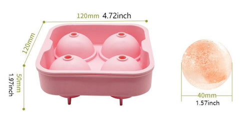 4 Grid Round Silicone Ice Crate With Funnel Ice Box Mould