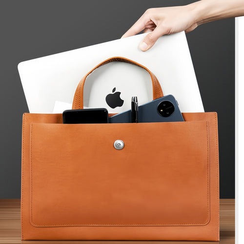 A4-Sized Pu Leather Work Briefcase