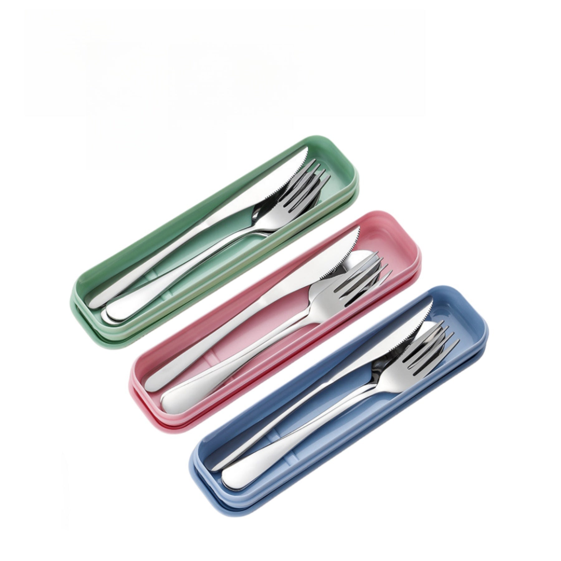 3-in-1 Portable Stainless Steel Tableware Set