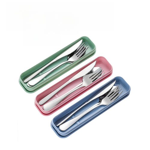 3-in-1 Portable Stainless Steel Tableware Set