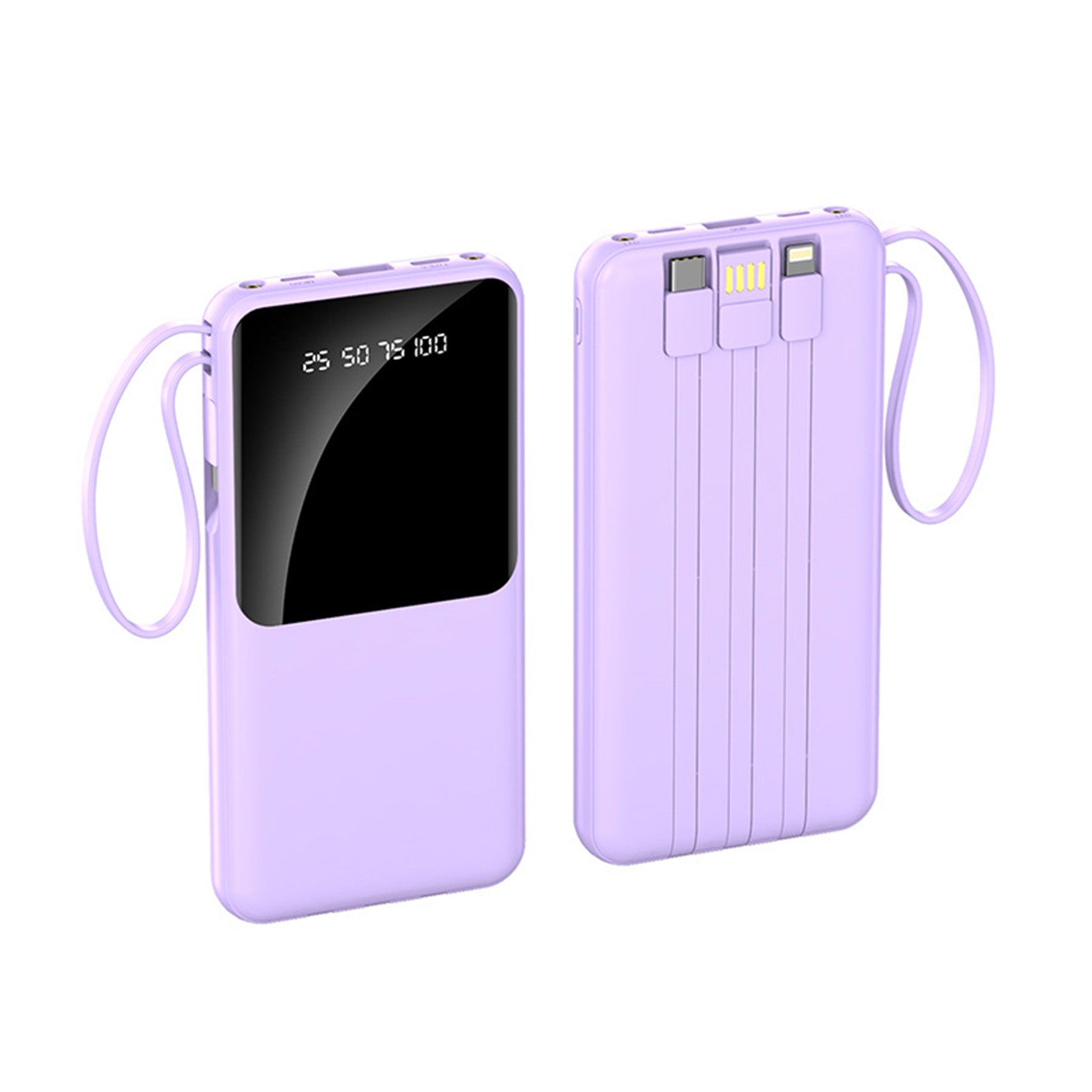 10000mAh Power Bank With Built-In Cables