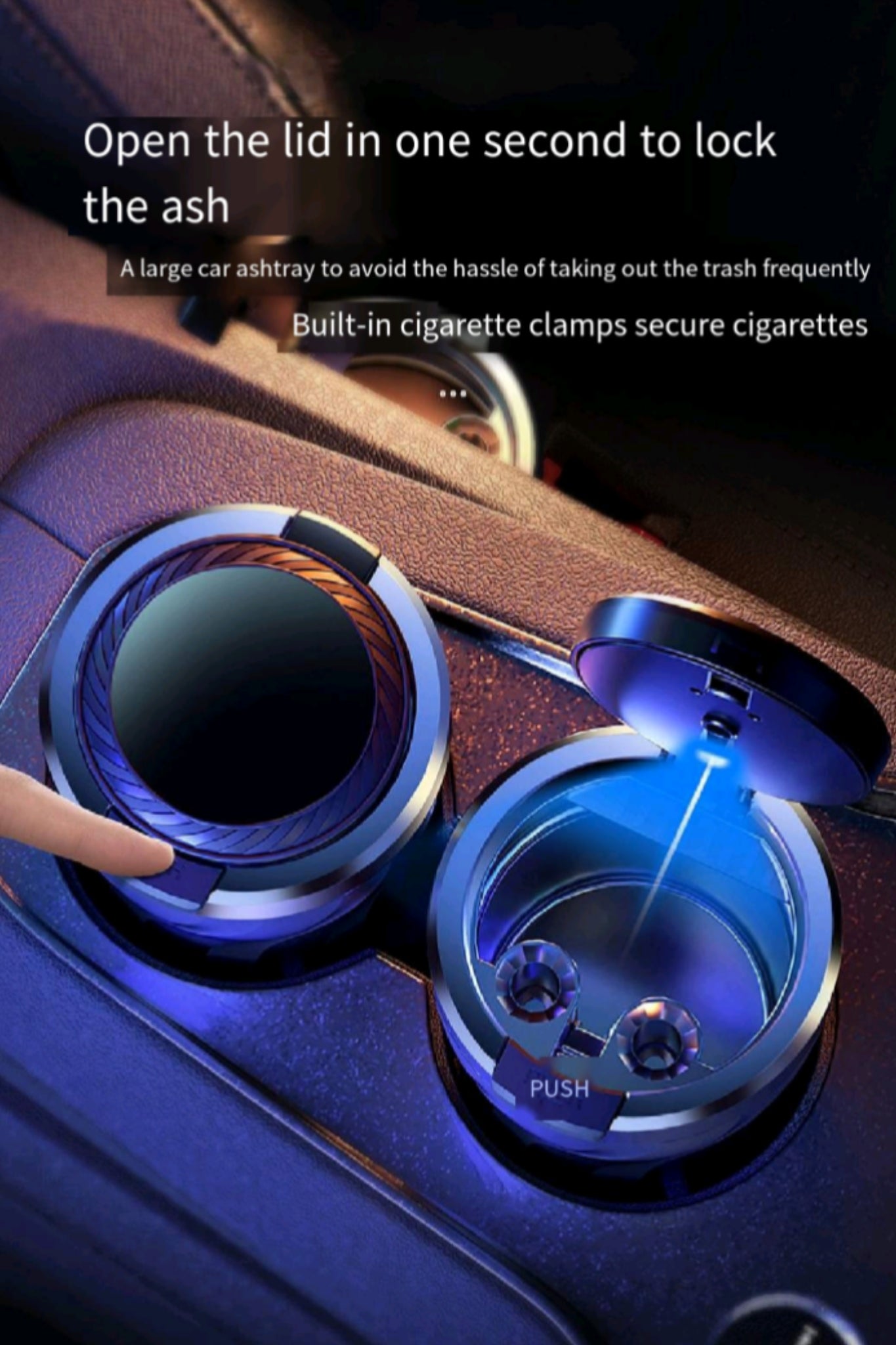 One Click Opening Luminous Car Mounted Ashtray