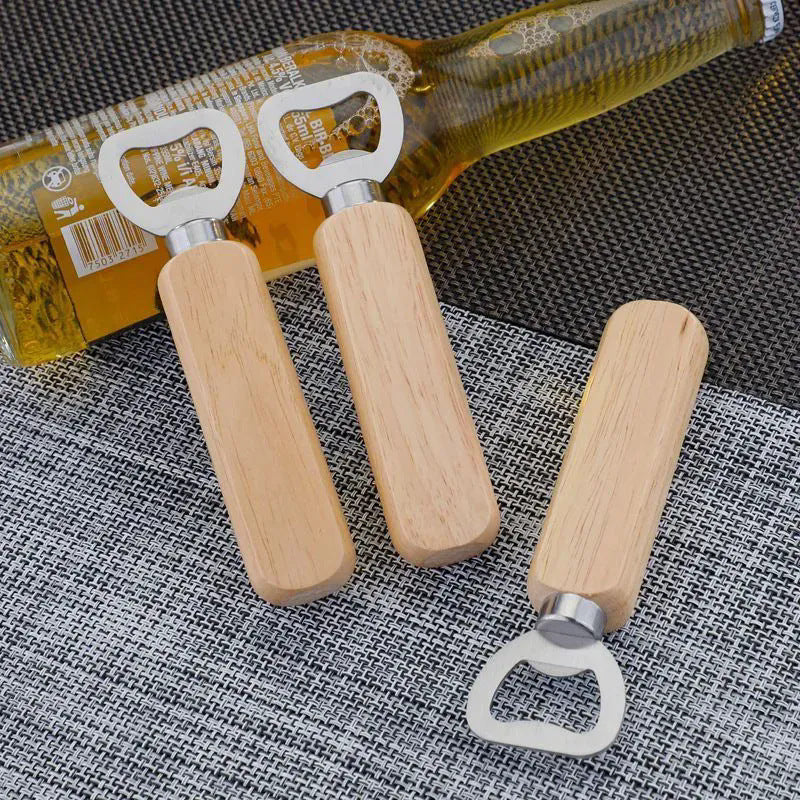 log color Wooden Handle Beer Bottle Opener