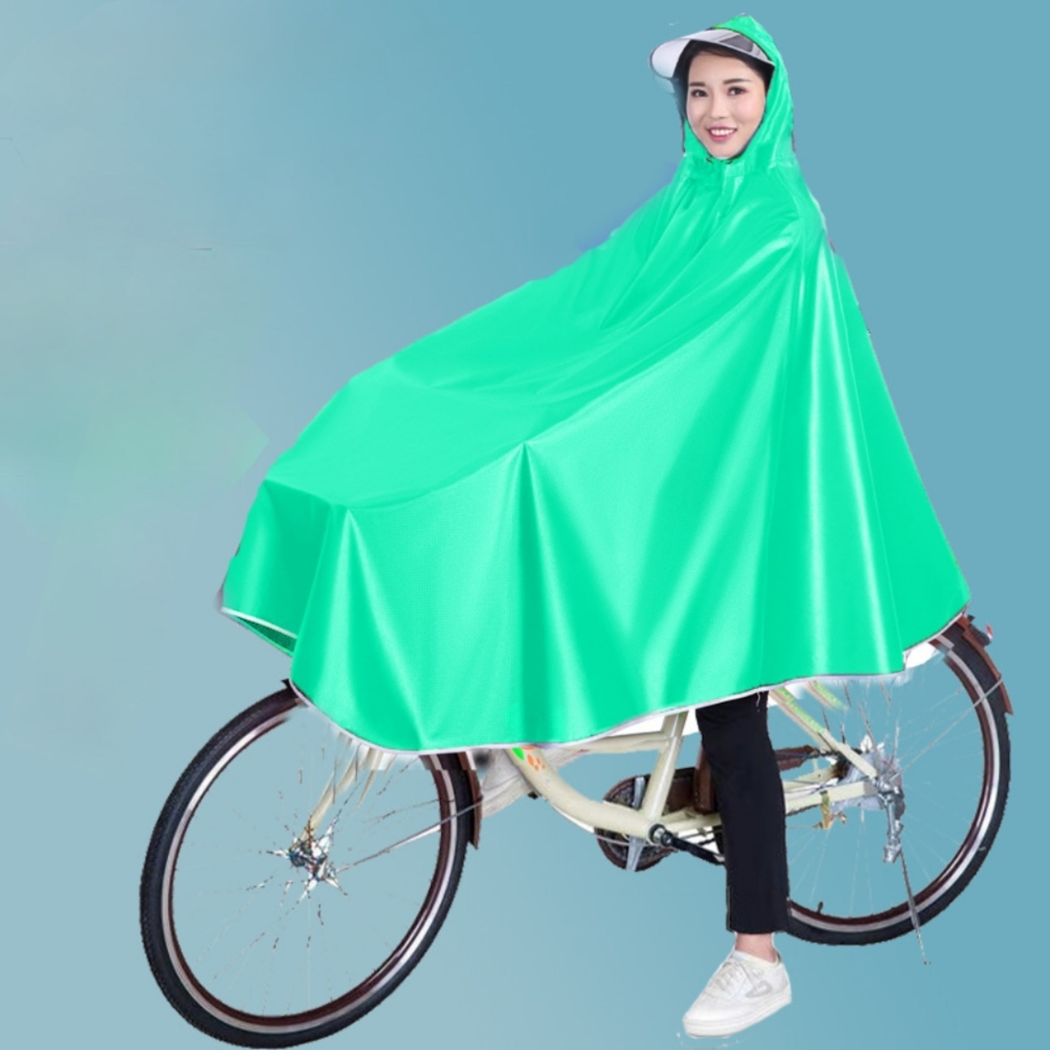 Waterproof Bike Poncho Adult Heavy Duty Anti Storm Ebike