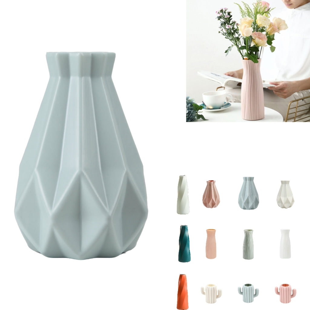 Scandinavian Ceramic Look Plastic Vase Moody Tones Decor
