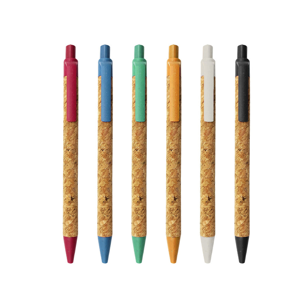 Multi Color Cork Wheat Straw Material Ballpoint Pen