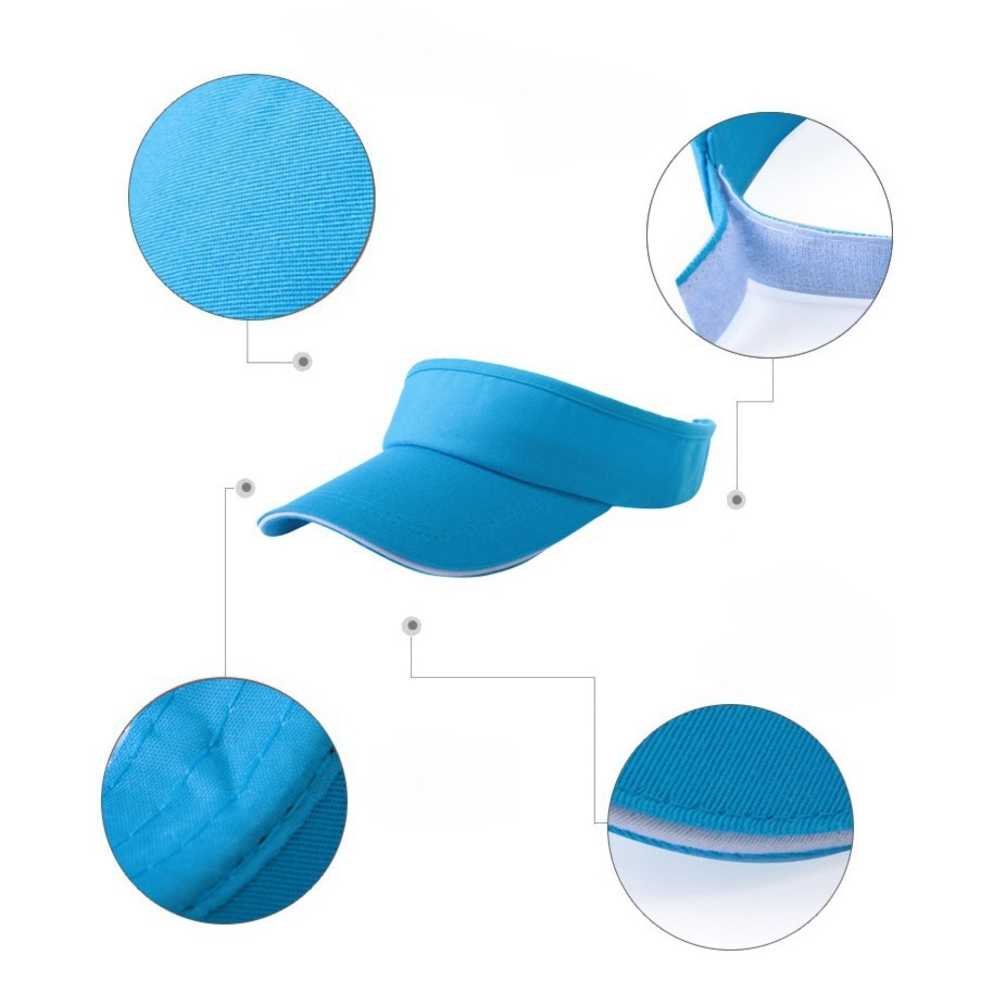Hook And Loop Adjustable Visor Style Sun Hat