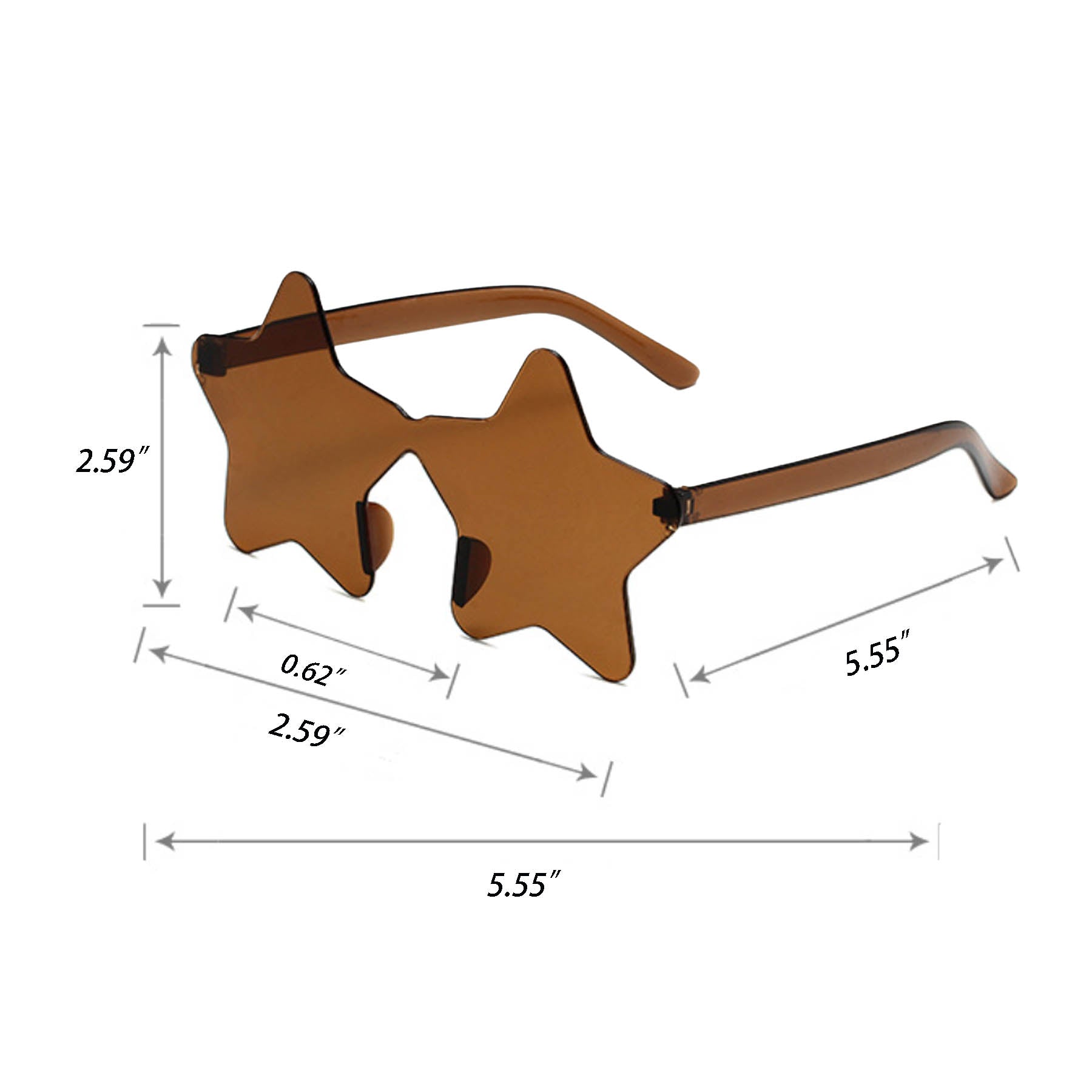 Rimless Star Shaped Sunglasses