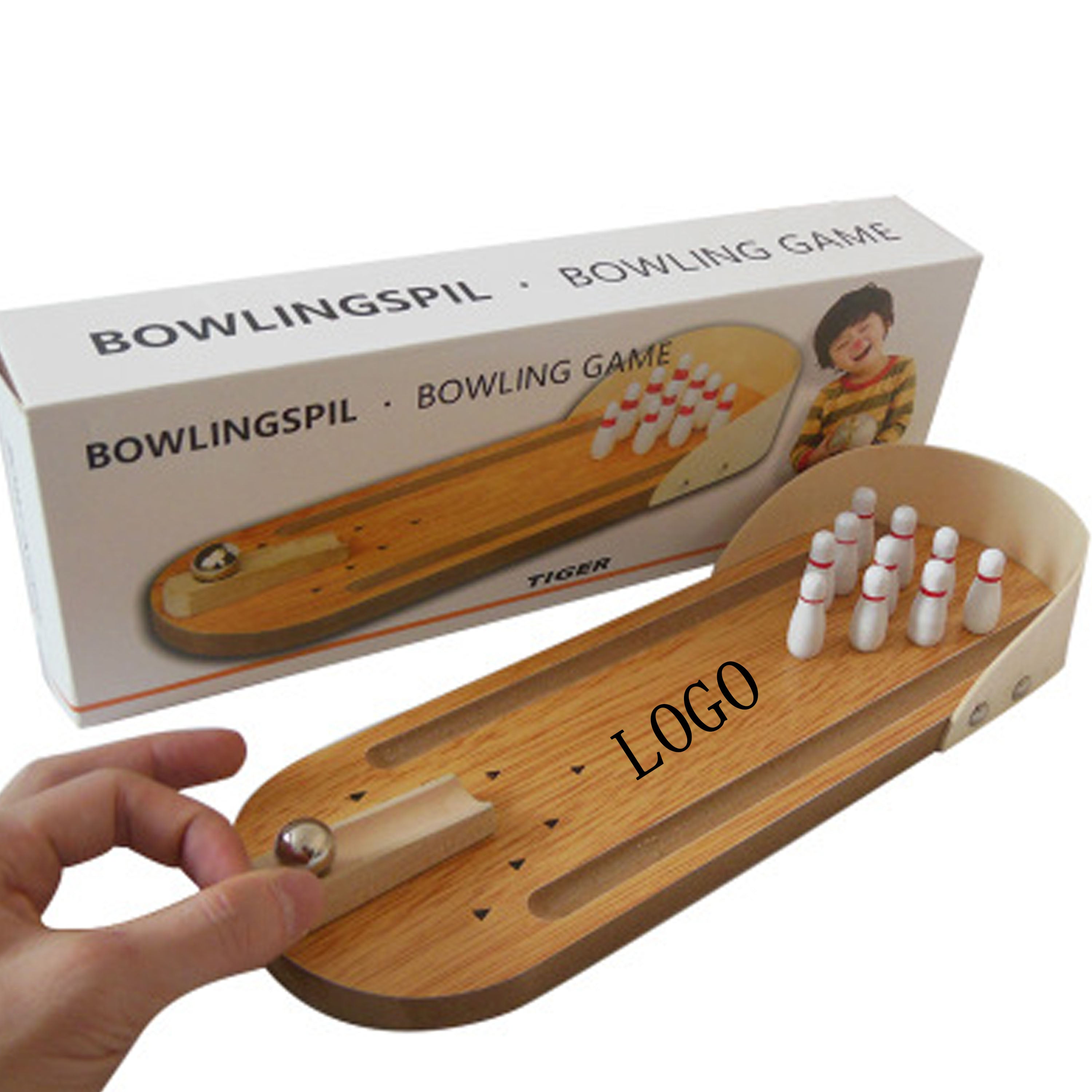 Mini Wooden Bowling Table Games