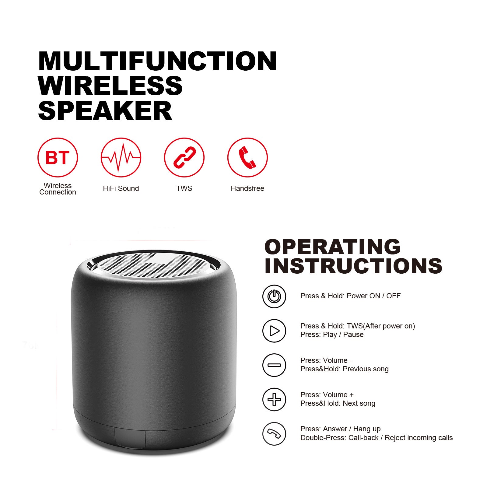 Cylinder Bluetooth Speaker