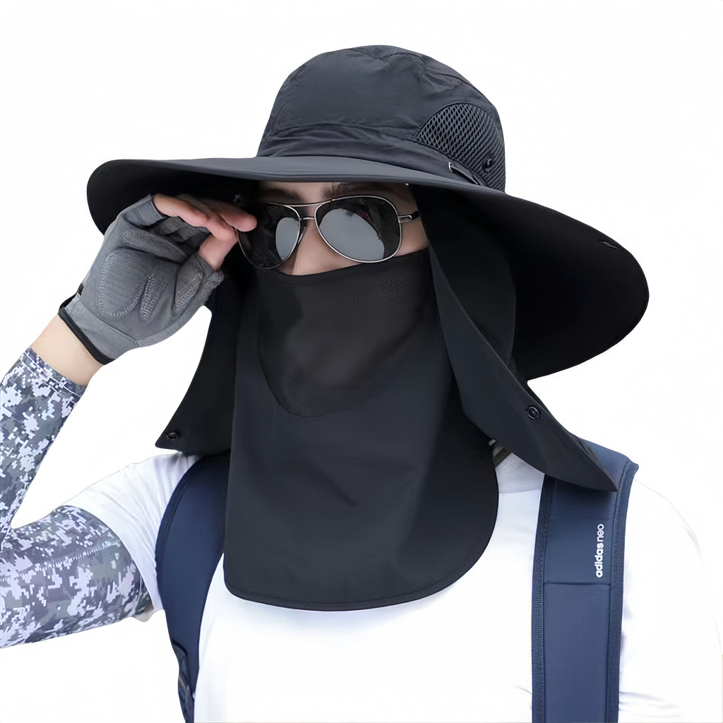 Bucket Hat With Attached Face Mask