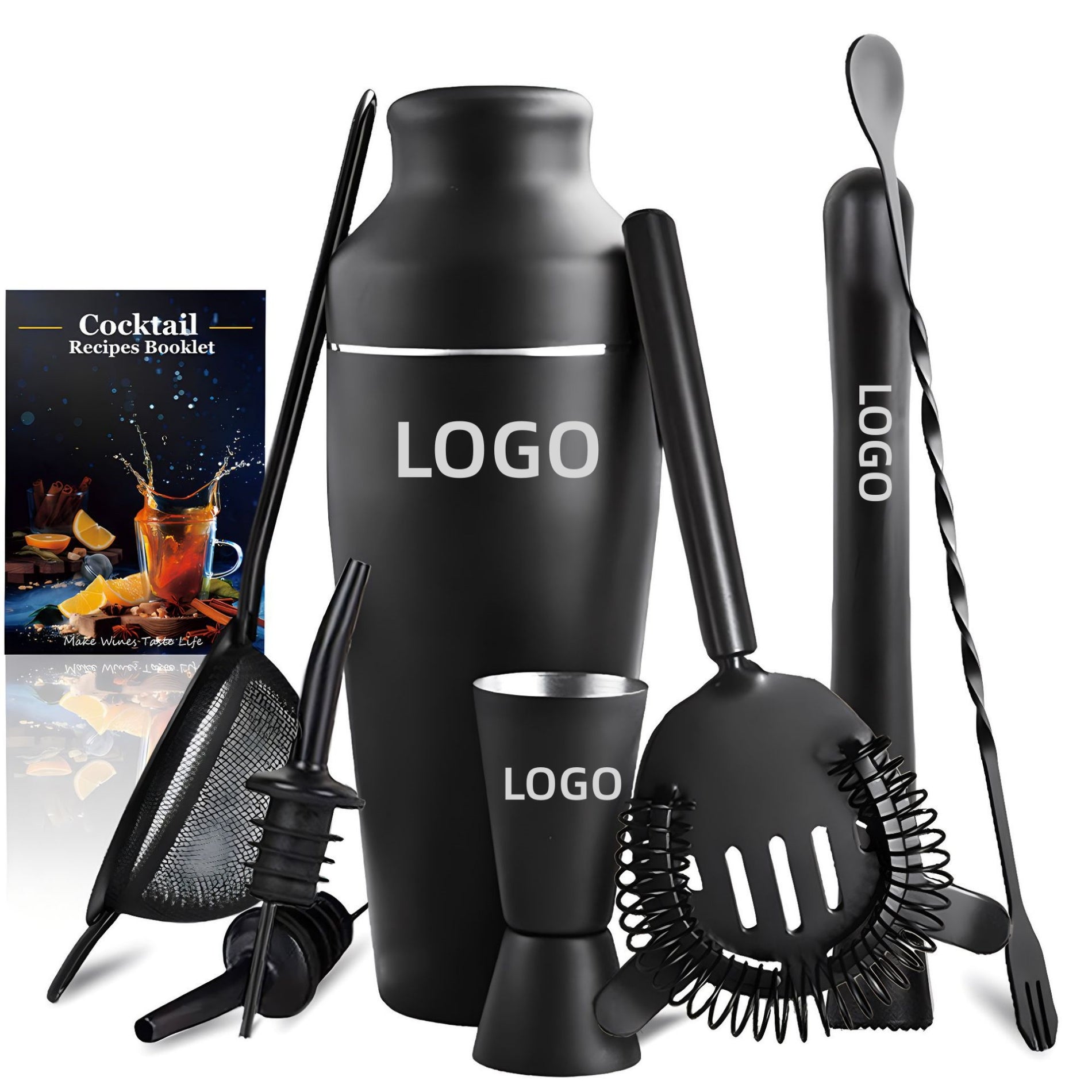 8 Piece Gift Box Mixology Bartender Kit Cocktail Shaker Set