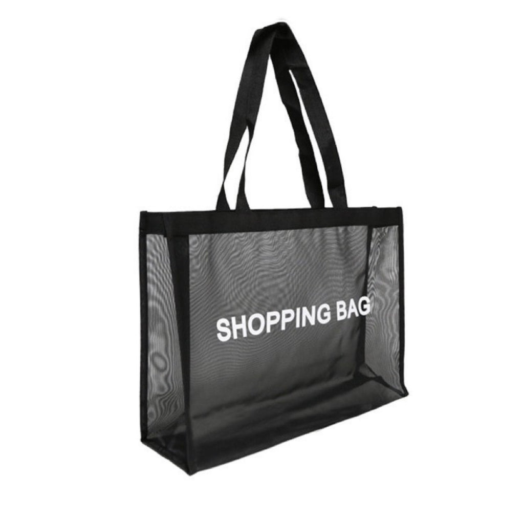 Black Breathable Mesh Shopping Bag