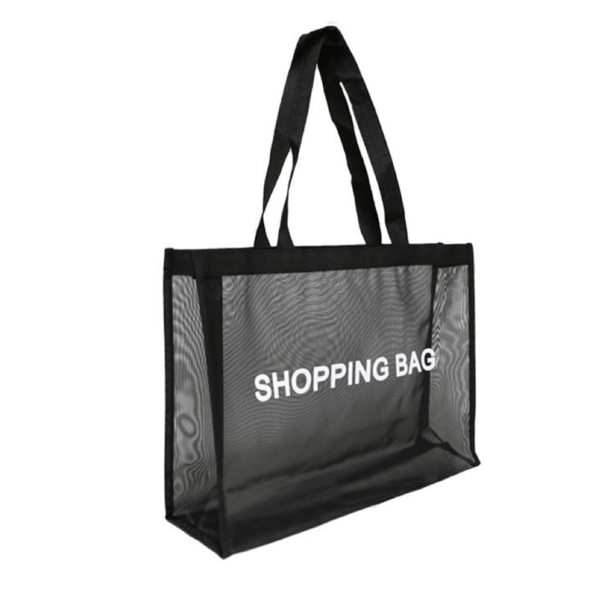 Black Breathable Mesh Shopping Bag