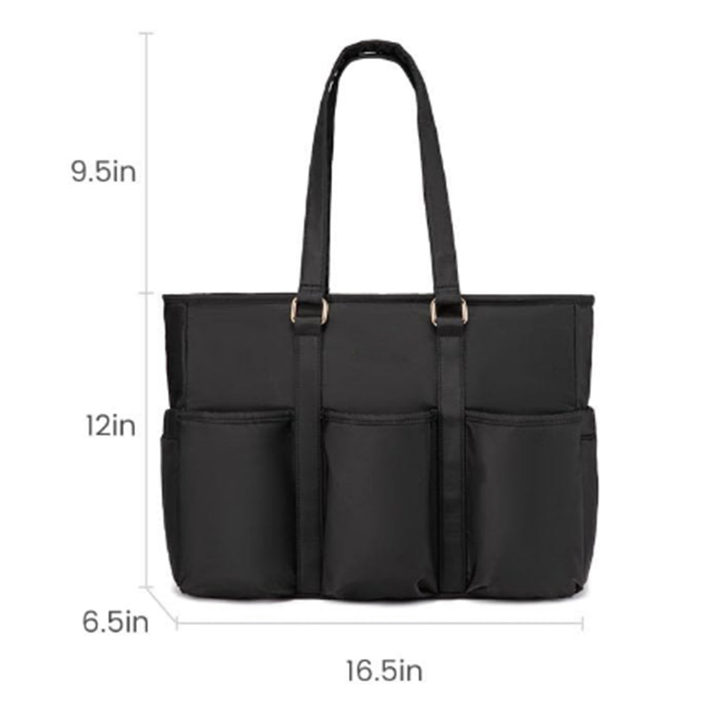Teacher Tote Laptop Bag Large Cup Holder Multi Pocket Purse