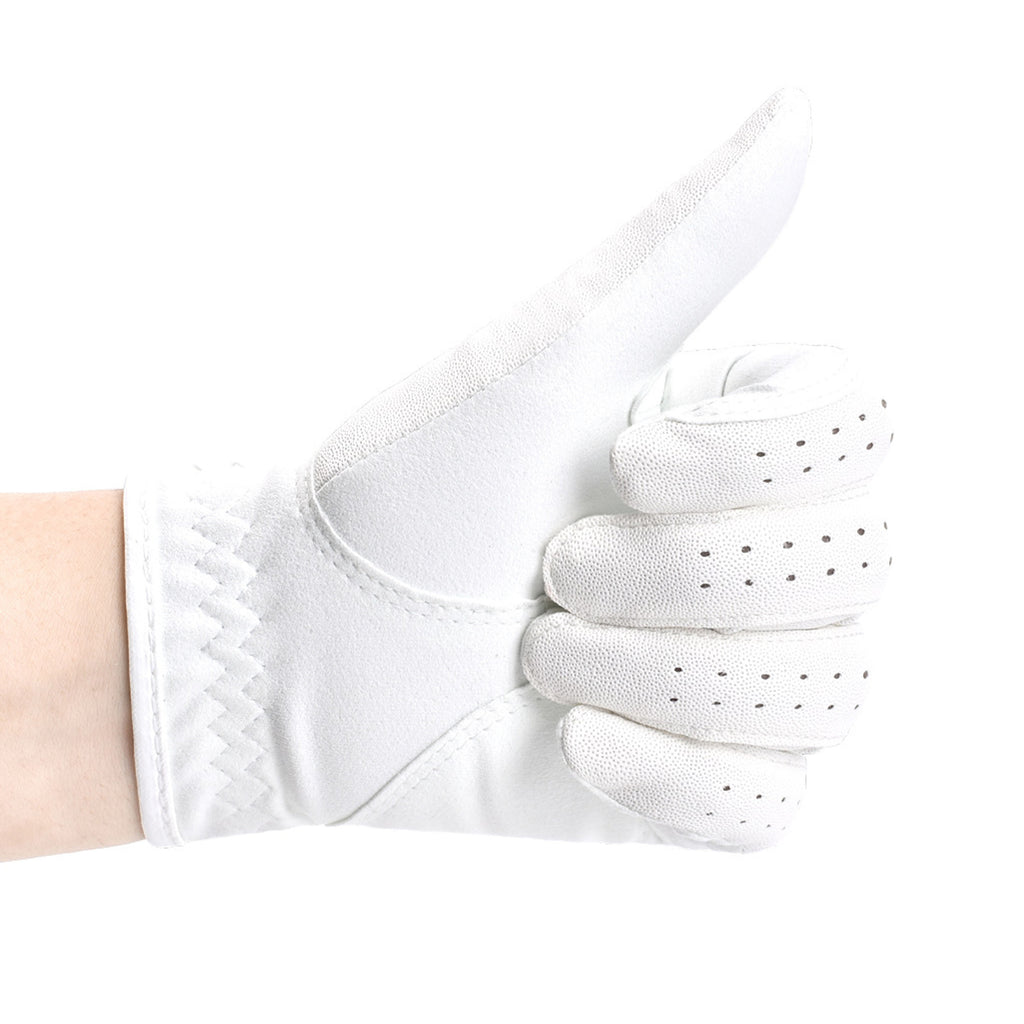 Premium Leather White Golf Gloves
