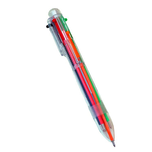 6 Colors Transparent Barrel Ballpoint Pen