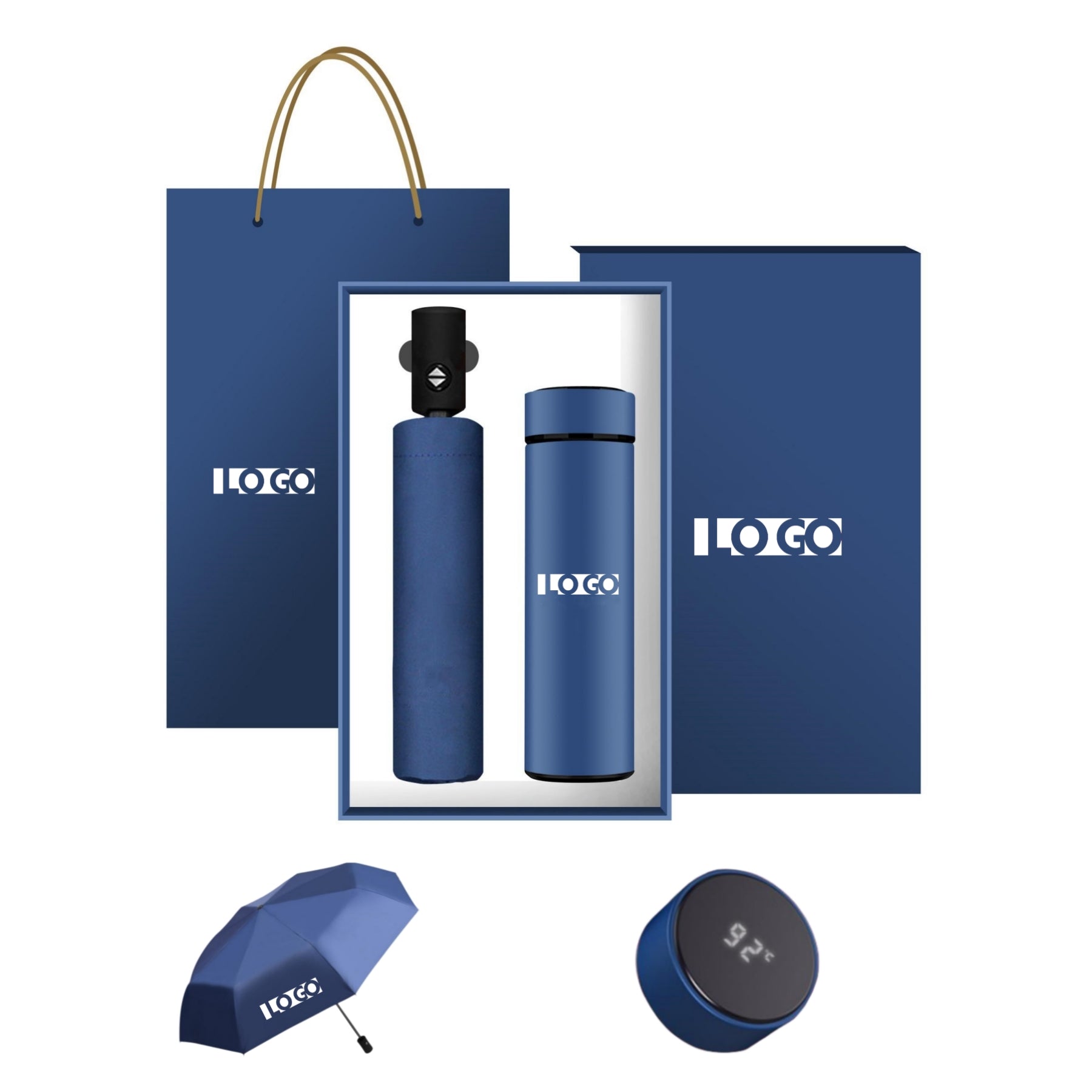 Vacuum Bottle & Folding Umbrella Set - Business Gift