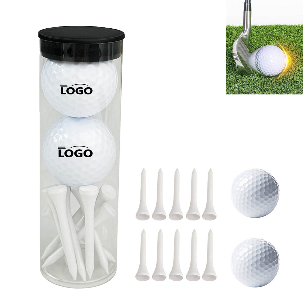 Two Ball Value Golf Gift Tube w/ Domed Imprint