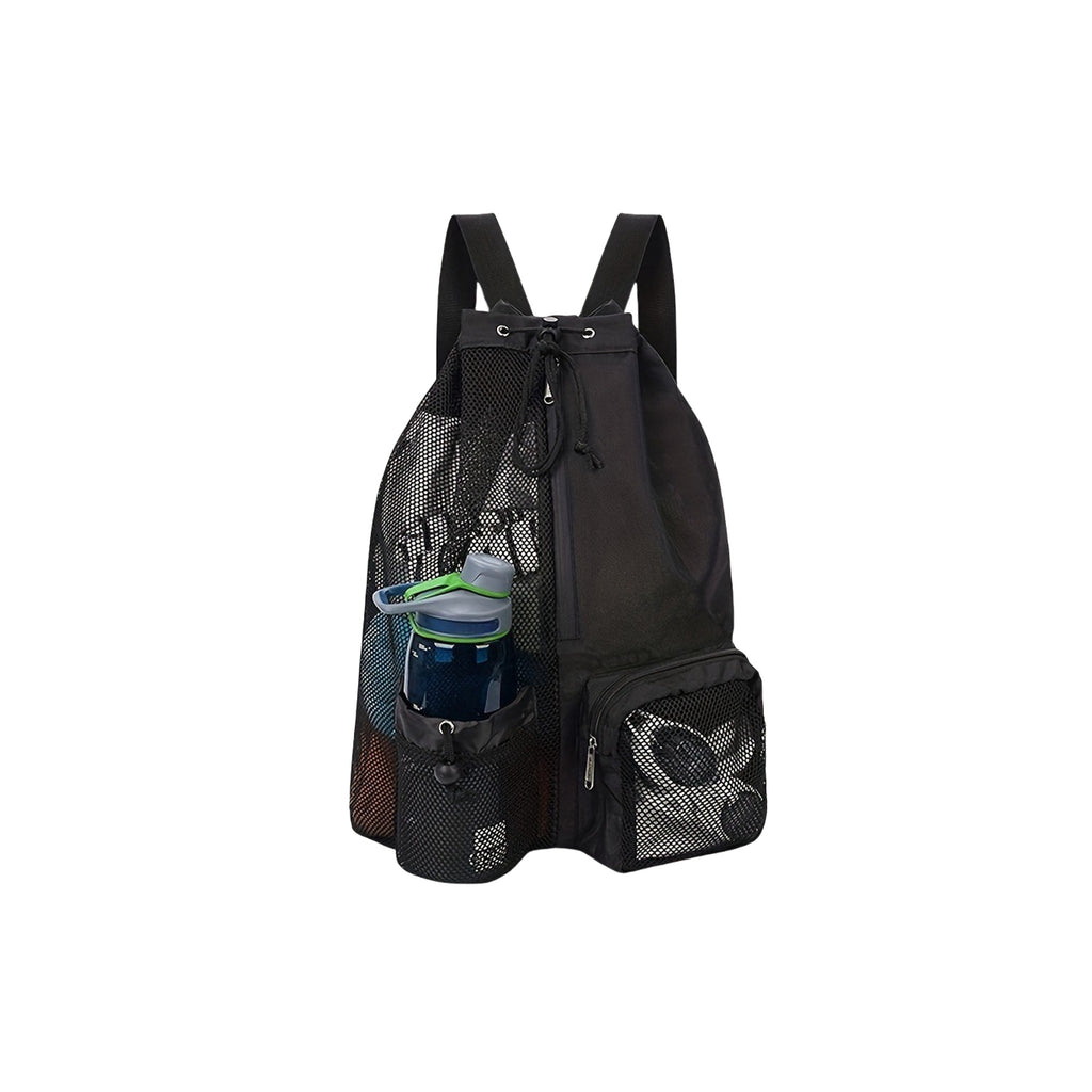 Mesh Drawstring Swim Bag With Wet Pocket For Beach