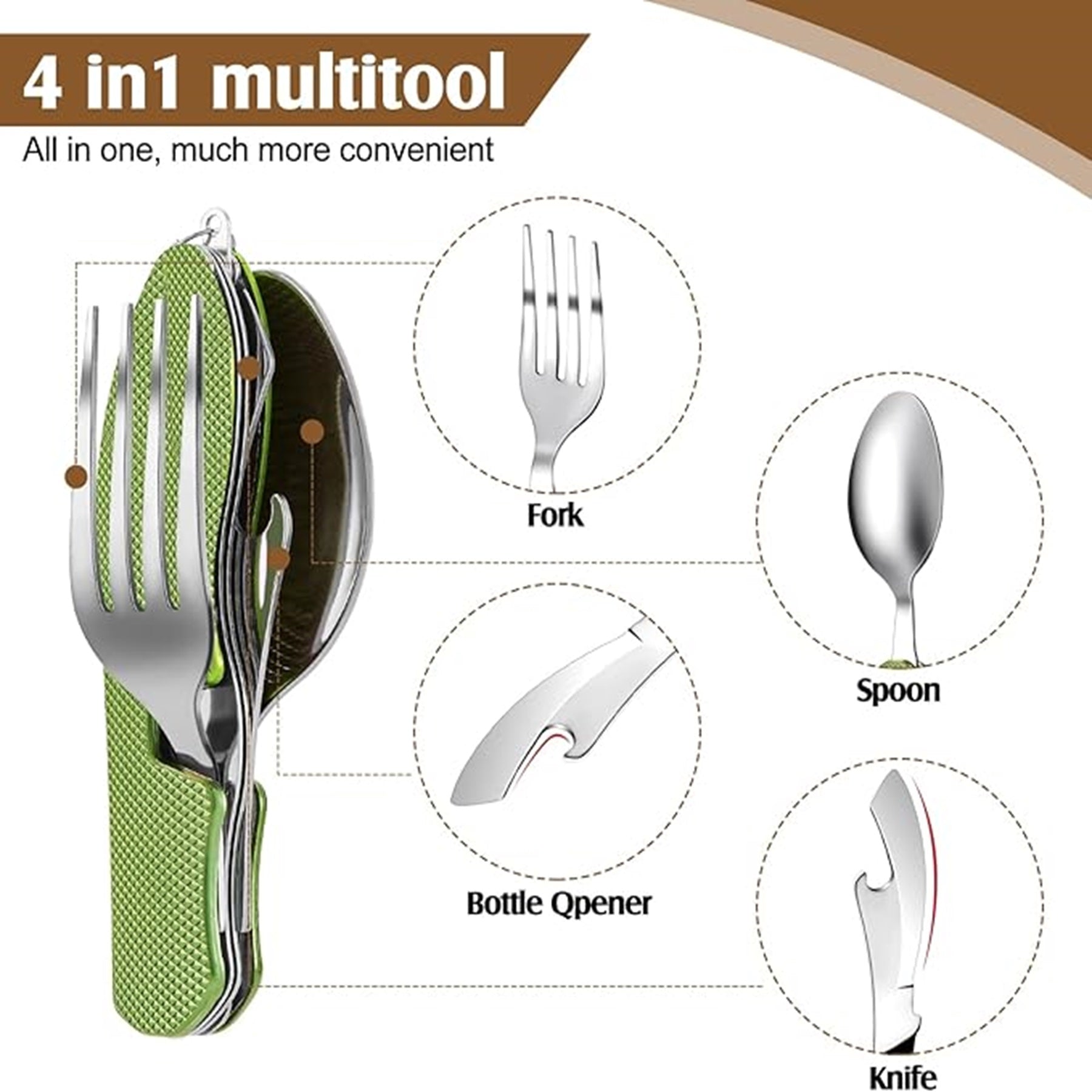Multi-Functional Folding Cutlery Detachable Fork And Spoon