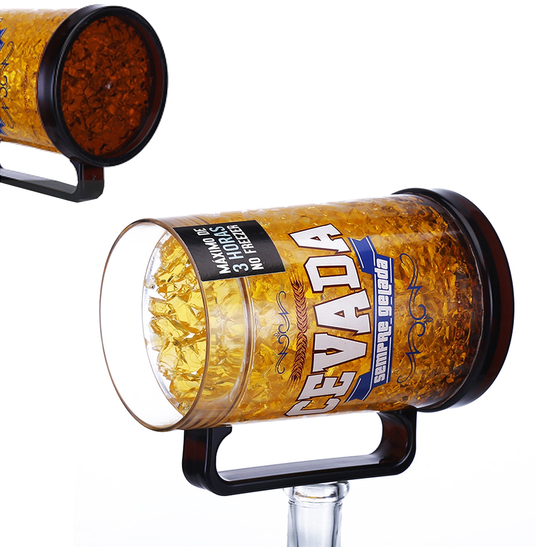 16oz Gel Freezer Double Walled Beer Cup With Handle