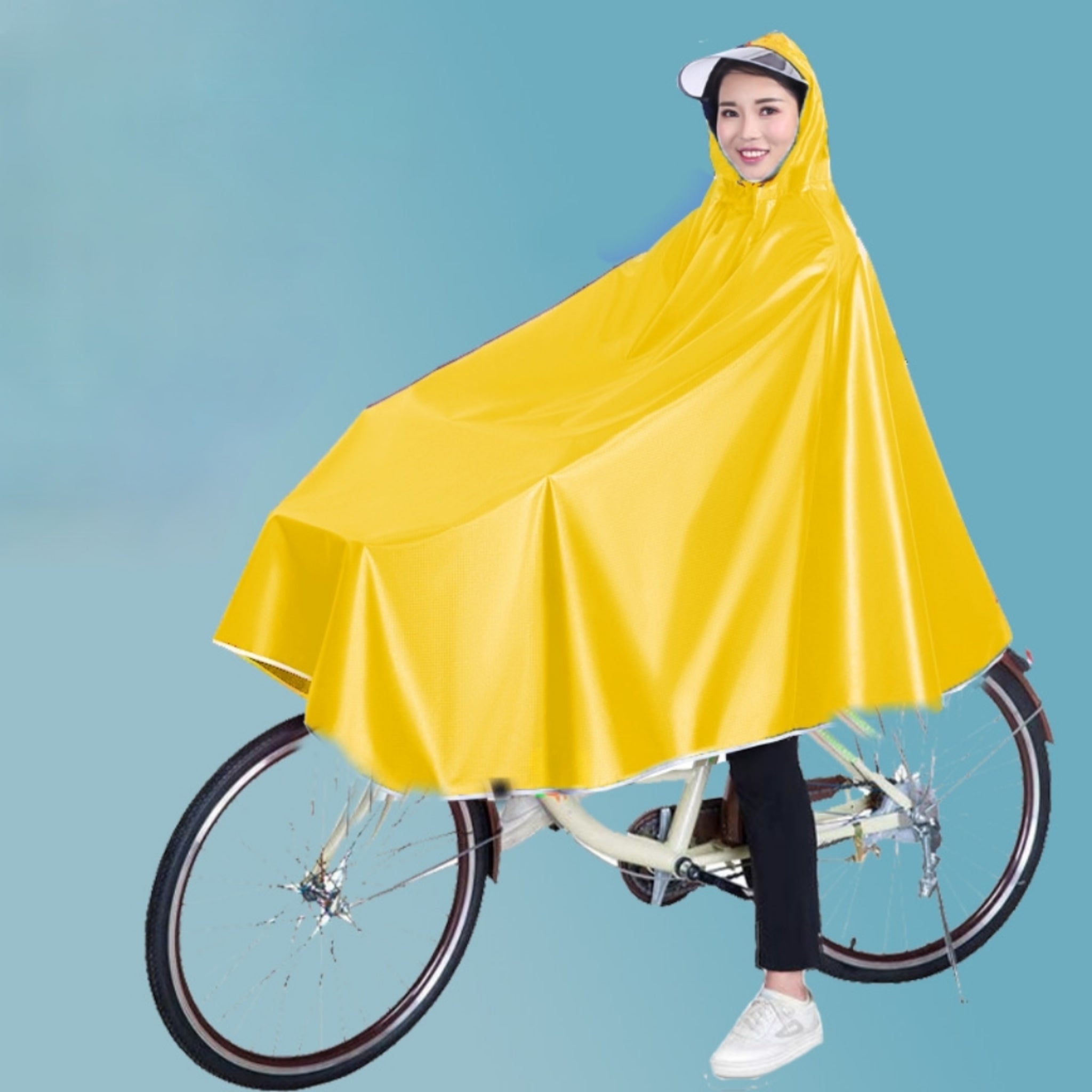 Waterproof Bike Poncho Adult Heavy Duty Anti Storm Ebike