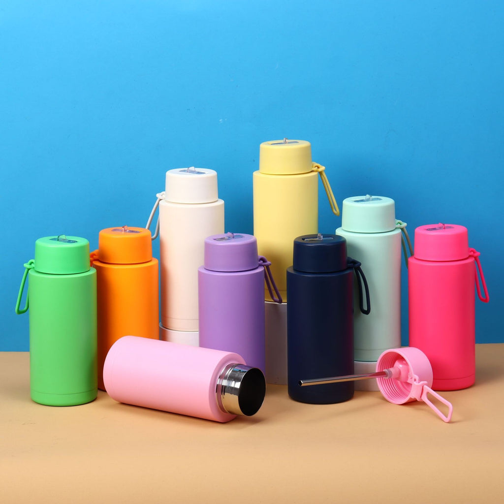 Stainless Steel Handle Straw Cup Thermos Cup