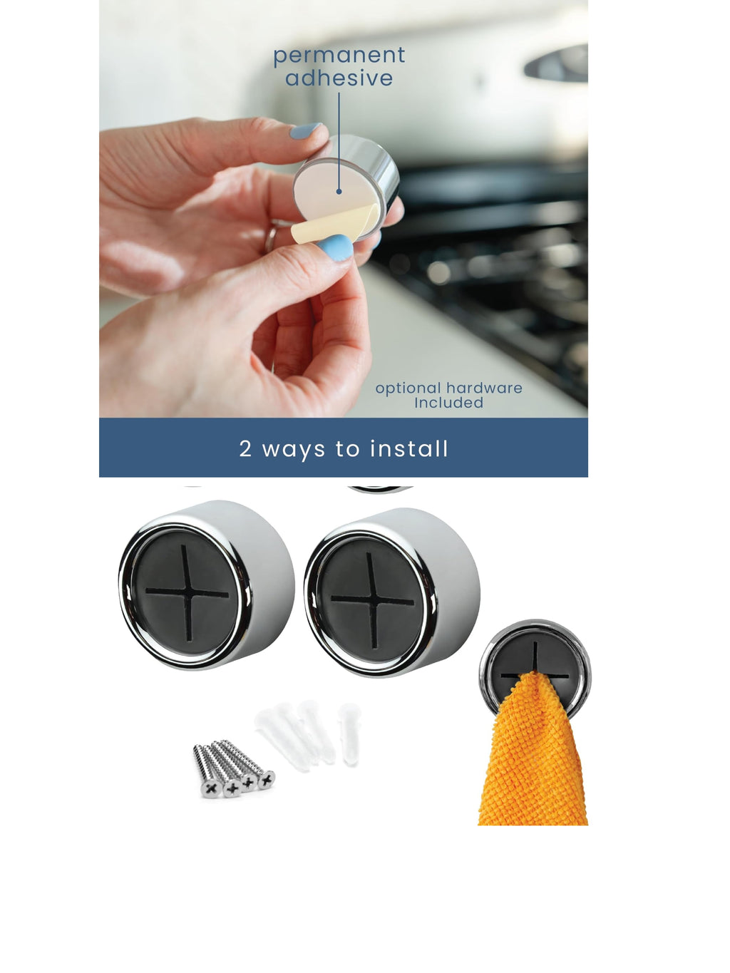 Round Adhesive Push Towel Hooks