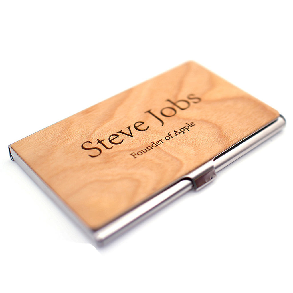 Business Black Walnut Wood Card Holder