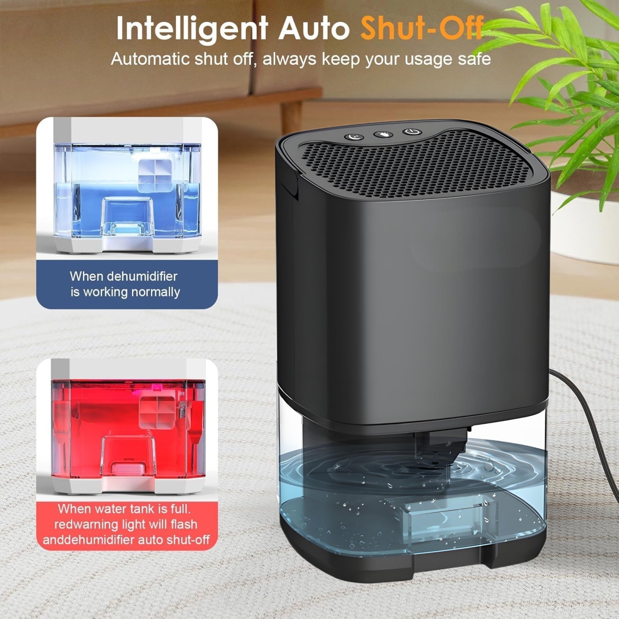 LED Color - changing Light Bedroom Dehumidifier
