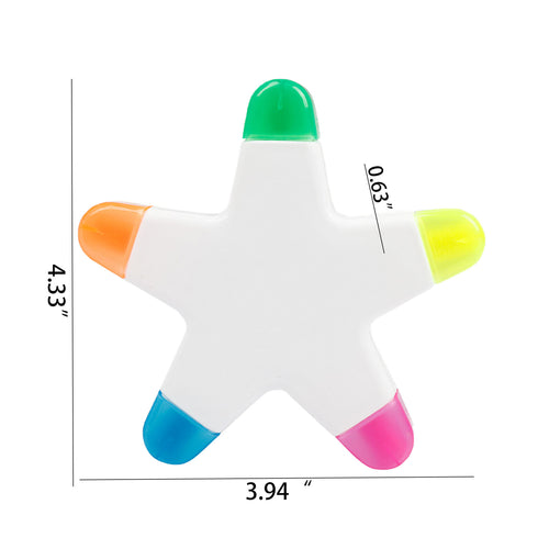 5 Color Star-Shaped Highlighters