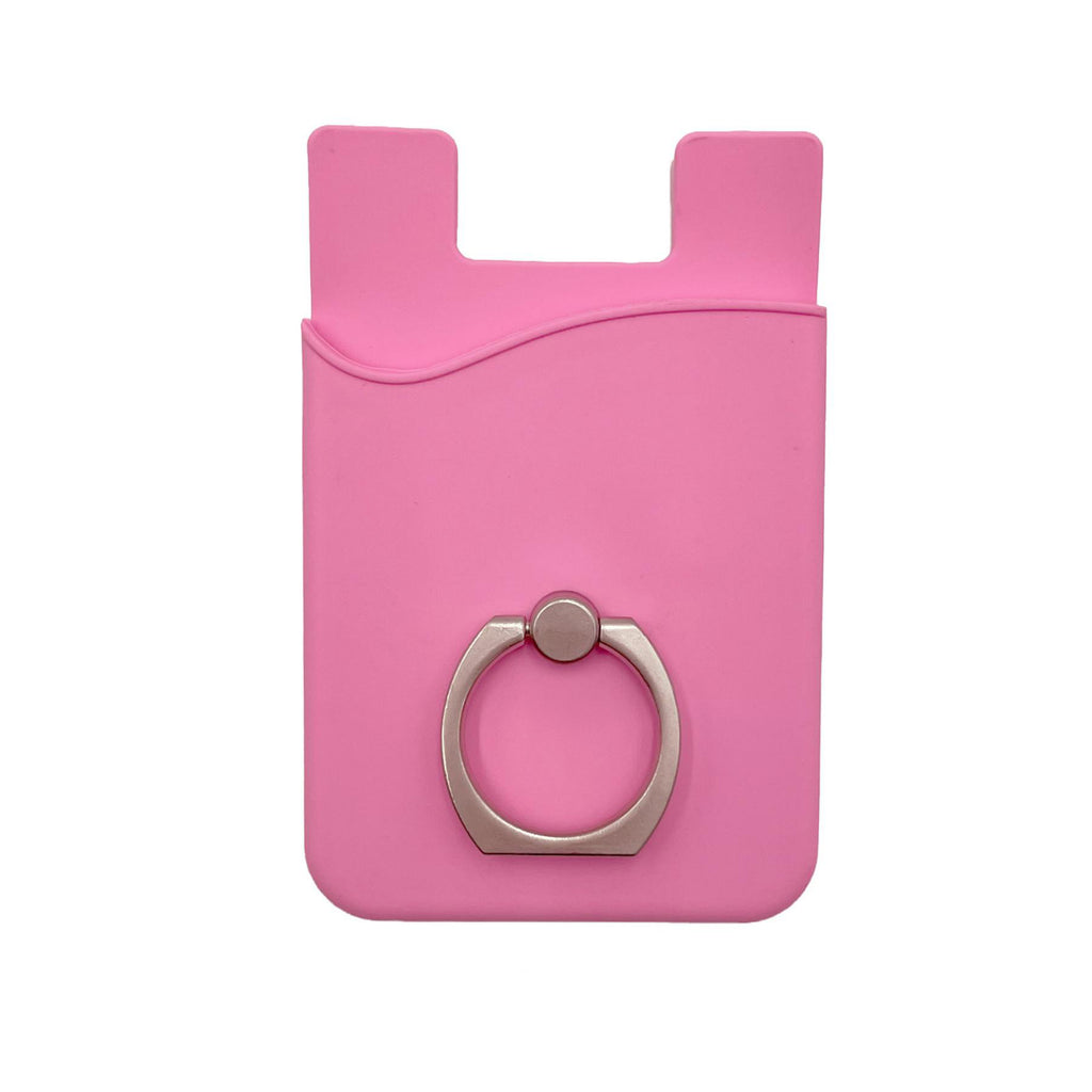 Silicone Card Holder With Metal Ring Phone Stand