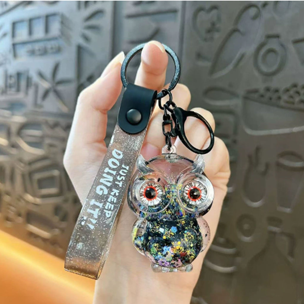 Acrylic Bubble Bead Owl Keychain Cute Bag Charm Car Key Ring