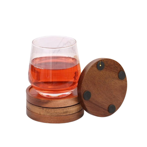 5-Piece Wooden Coaster Set For Drinks