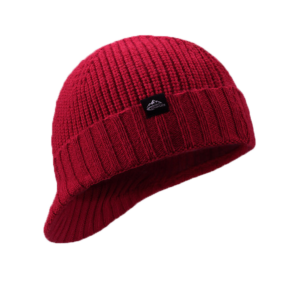 Outdoor Ski Brim Knitted Beanie Hat