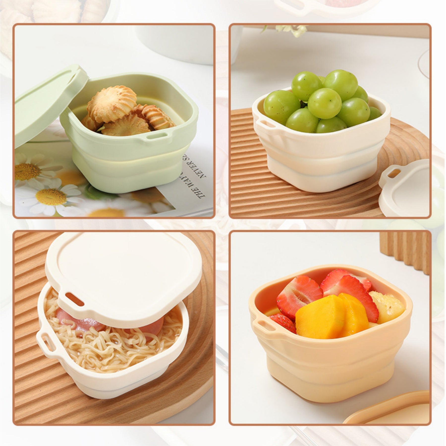 Food-Grade Silicone Foldable Bowl