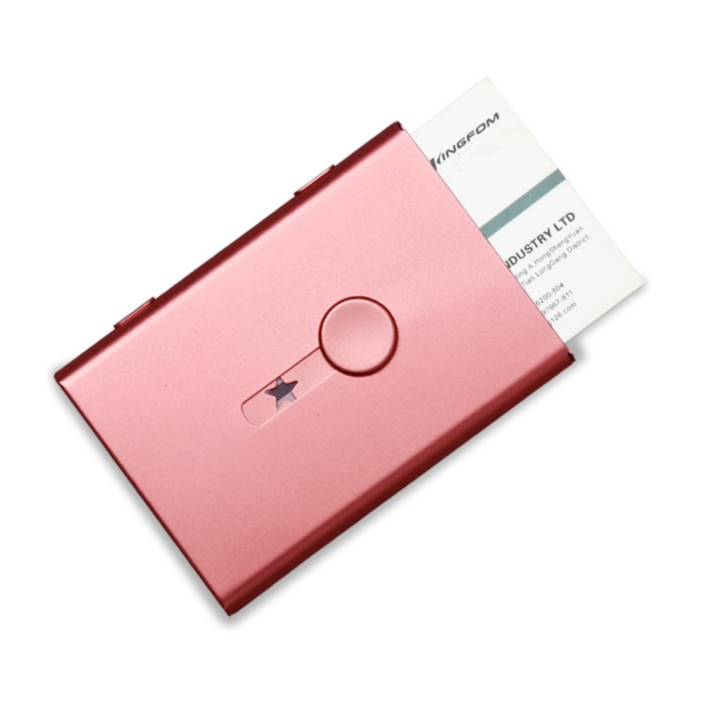 Portable Push Release Metal Business Card Holder